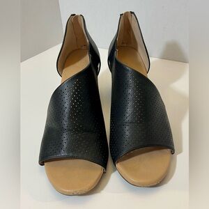 Black, Wedge Heeled, Dress Sandals, Size 9.5